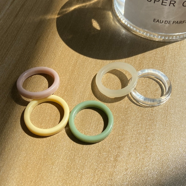 Lady's Colored Resin With Vegan Ring