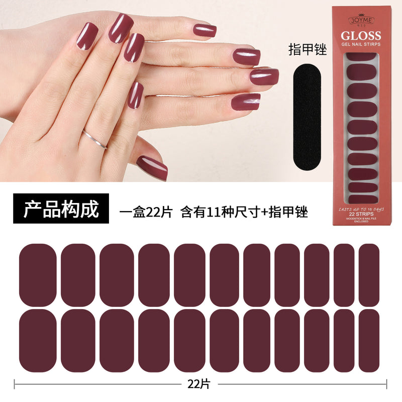 Waterproof Baking-free Summer New Nail Beauty Stickers 22 Fingers