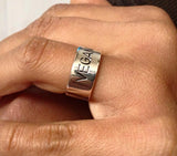 Silver Tone Letter Vegan Ring