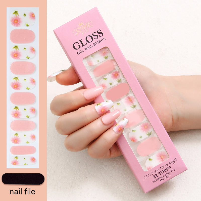 Waterproof Baking-free Summer New Nail Beauty Stickers 22 Fingers