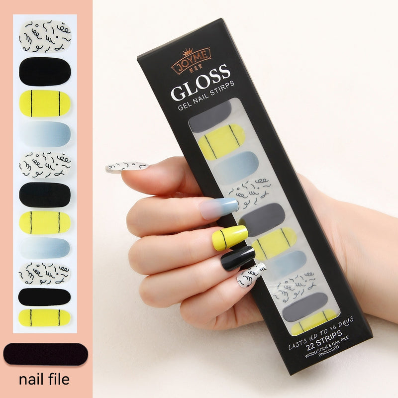 Waterproof Baking-free Summer New Nail Beauty Stickers 22 Fingers