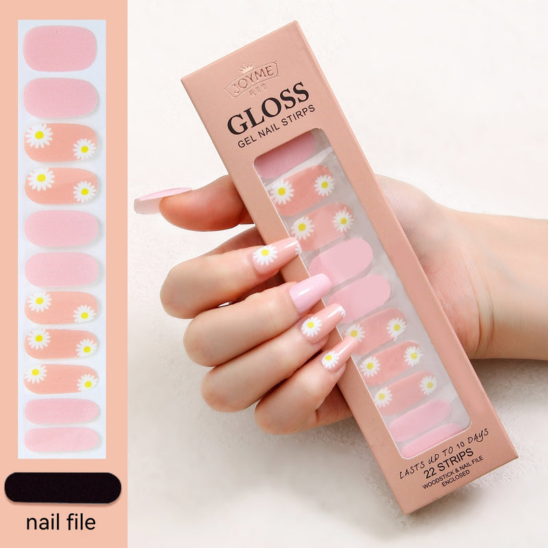 Waterproof Baking-free Summer New Nail Beauty Stickers 22 Fingers