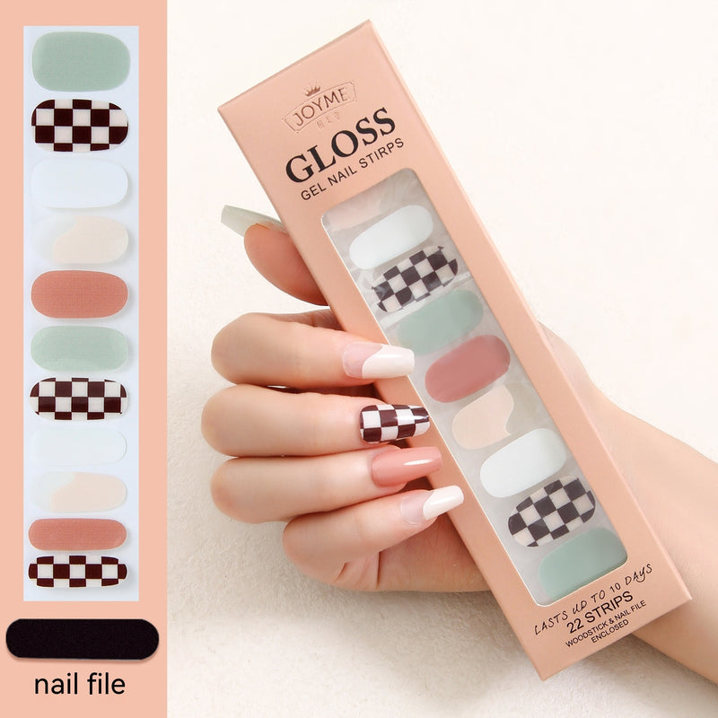 Waterproof Baking-free Summer New Nail Beauty Stickers 22 Fingers