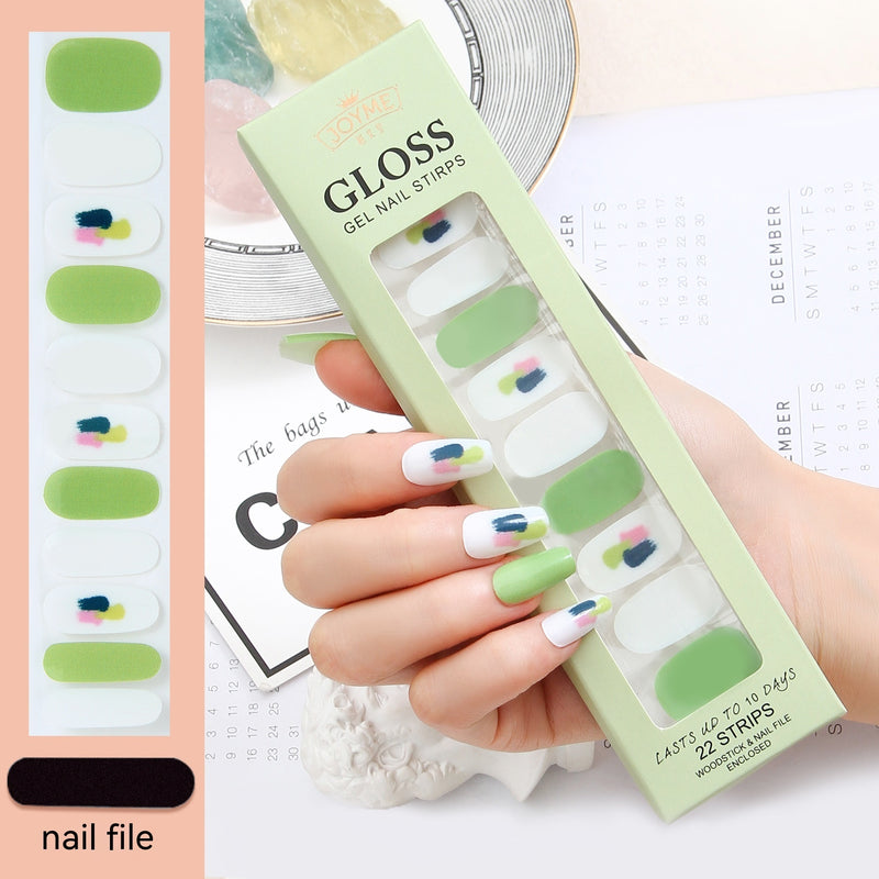 Waterproof Baking-free Summer New Nail Beauty Stickers 22 Fingers