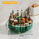 Rotating Cosmetic Organizer Light Luxury Perfume Skincare Organizer Transparent Makeup Storage Tray For Jewelry Aromatherapy