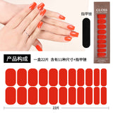 Waterproof Baking-free Summer New Nail Beauty Stickers 22 Fingers