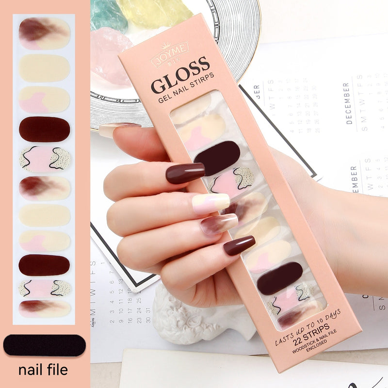 Waterproof Baking-free Summer New Nail Beauty Stickers 22 Fingers