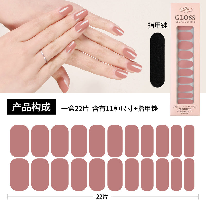 Waterproof Baking-free Summer New Nail Beauty Stickers 22 Fingers