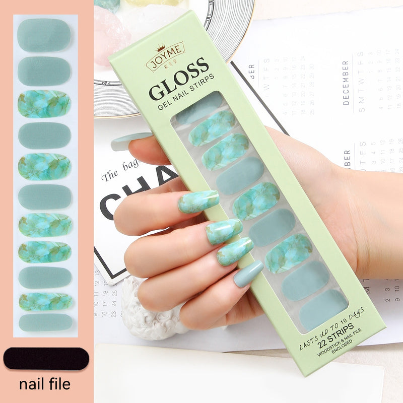 Waterproof Baking-free Summer New Nail Beauty Stickers 22 Fingers